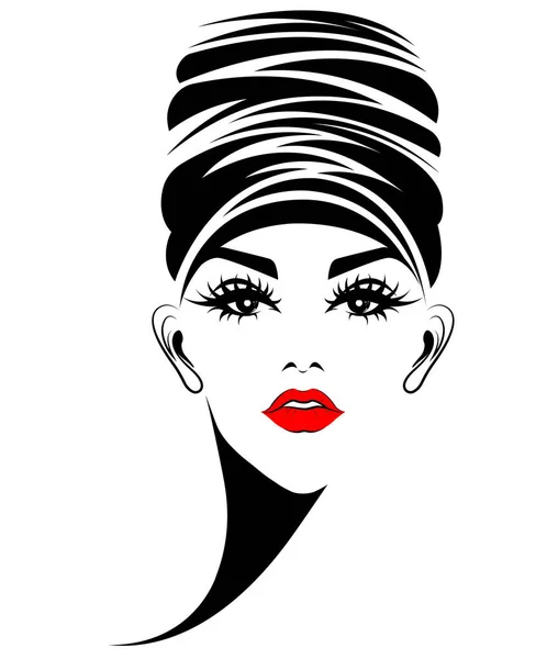 Kadın Saç Stili Ikonu Beyaz Arkaplanda Logo Kadını — Stok Vektör