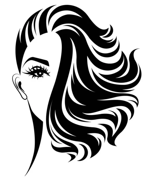 Икона Коротких Волос Женщин Логотип Женщин Белом Фоне — стоковый вектор