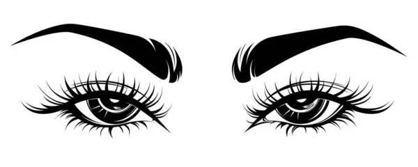 Ilustración Maquillaje Ojos Ceja Sobre Fondo Blanco — Vector de stock