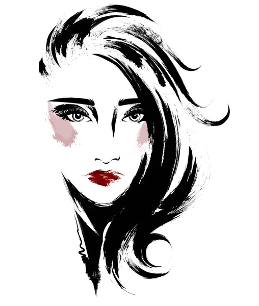 Vackra Kvinnor Logotyp Kvinnor Ansikte Makeup Vit Bakgrund Vektor — Stock vektor