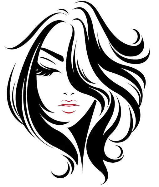 女性のショートヘアスタイルのアイコン白い背景のロゴの女性 — ストックベクタ