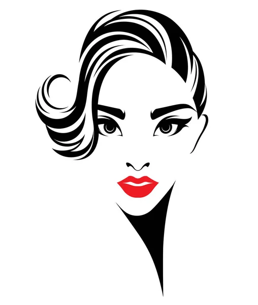Beautiful Women Logo Women Face Makeup White Background Vector — Stock Vector