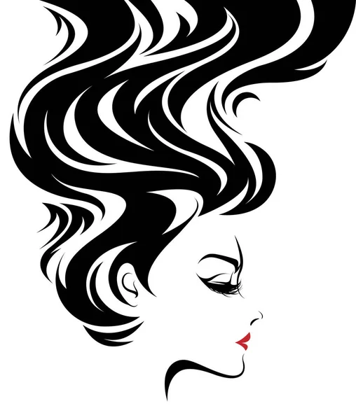 美丽的女性 标志女性面对白色背景的化妆 — 图库矢量图片