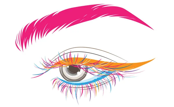 Illustration Maquillage Des Yeux Front Sur Fond Blanc — Image vectorielle