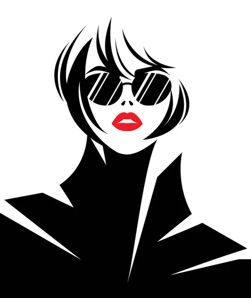 Illustration Vecteur Femmes Silhouette Icône Noire Sur Fond Blanc — Image vectorielle