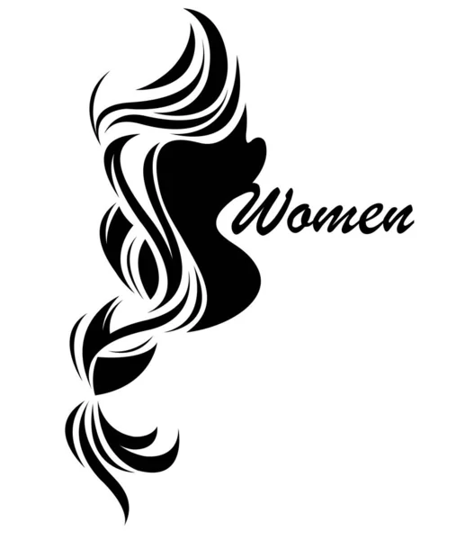 Illustration Vektor Von Frauen Silhouette Schwarzes Symbol Auf Weißem Hintergrund — Stockvektor