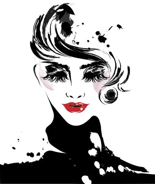 Hermosas Mujeres Logotipo Las Mujeres Maquillaje Cara Sobre Fondo Blanco — Vector de stock