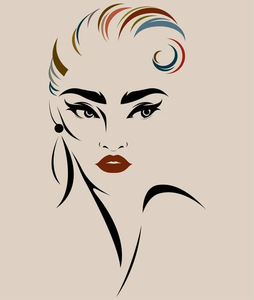 Hermosas Mujeres Logotipo Las Mujeres Maquillaje Cara Vector — Vector de stock