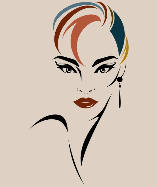 Hermosas Mujeres Logotipo Las Mujeres Maquillaje Cara Vector — Vector de stock