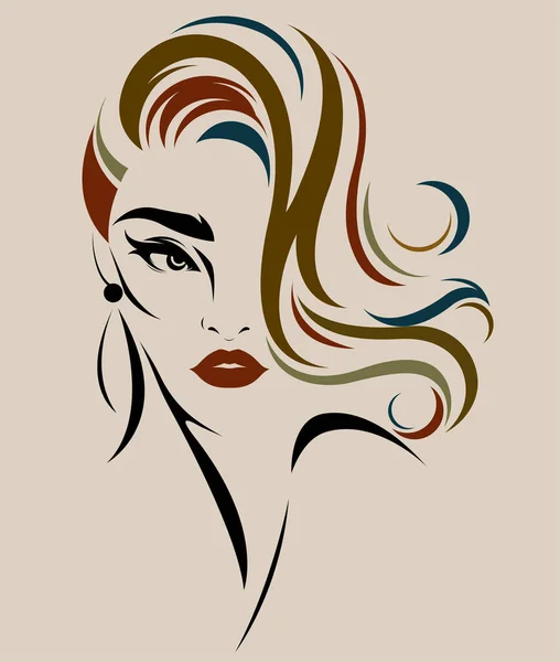 Schöne Frauen Logo Frauen Gesicht Make Vektor — Stockvektor