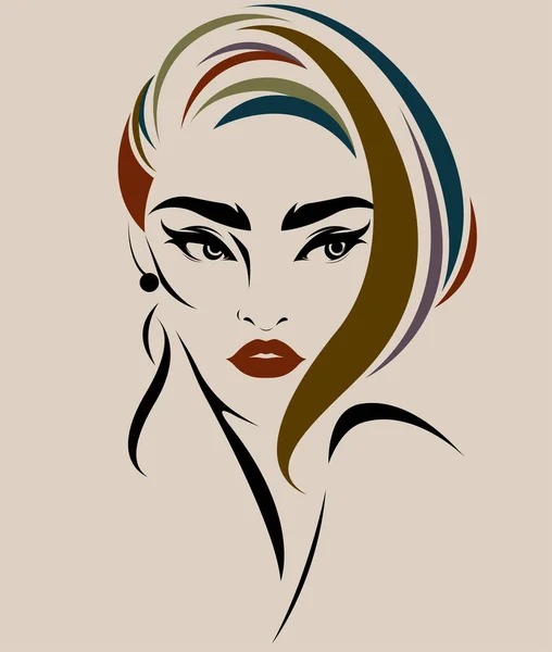 Hermosas Mujeres Logotipo Las Mujeres Maquillaje Cara Vector — Archivo Imágenes Vectoriales