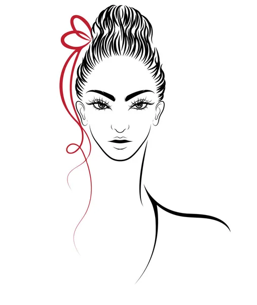 Femmes Bun Icône Style Cheveux Logo Femmes Sur Fond Blanc — Image vectorielle