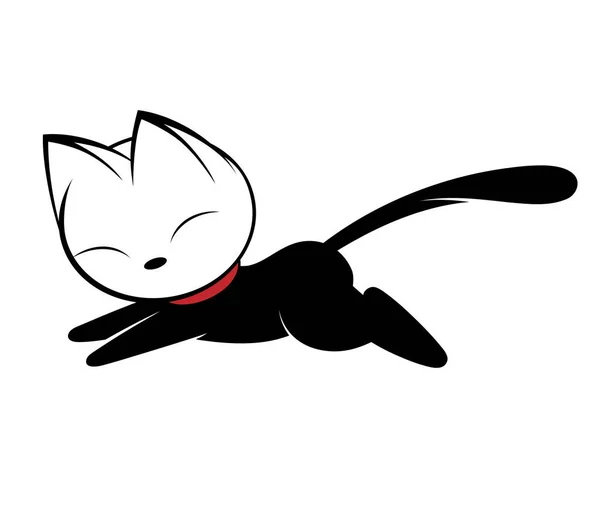 Katt Logotyp Illustration Vit Bakgrund — Stock vektor