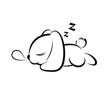 Beyaz arkaplanda tavşan logosu çizimi.