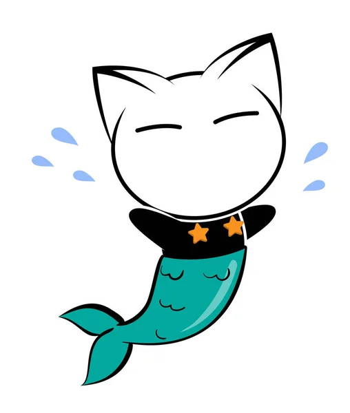 Gambar Logo Kucing Pada Latar Belakang Putih Grafik Vektor