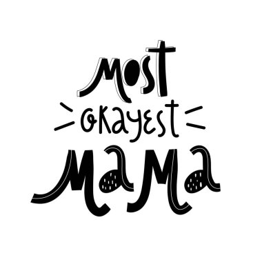 En iyi anne. Anneler günü kartı, T-shirt tasarımı, annelerin hayatı, annelik posteri. Komik El Harfi Alıntısı. Beyaz sırtında izole edilmiş.