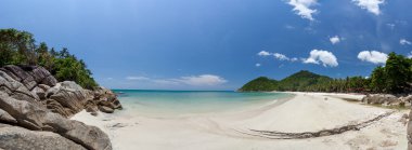 Panorama manzaralı Haad Khuad Sahili ya da Tayland, Phangan Adası 'ndaki şişe plajı