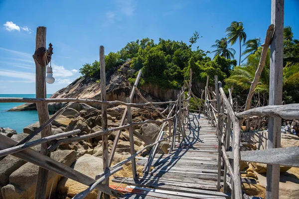 Pont Bois Sur Rivière Haad Thansadet Dans Île Phangan Thaïlande — Photo