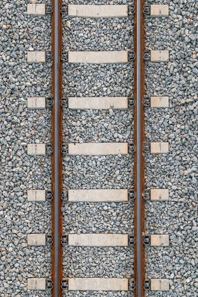 Bahnstrecke Aus Der Vogelperspektive Fotografieren Luftaufnahme Auf Einem Steinweg Symmetrische — Stockfoto