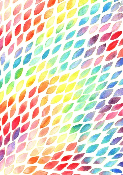 Rainbow Pétales Colorés Forme Fleur Aquarelle Peinture Main Fond — Photo