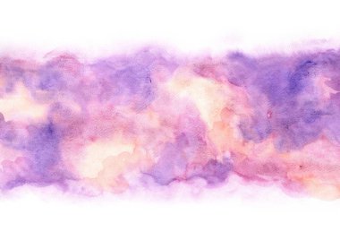 Abstract purple and pink color grunge watercolor hand painting background.