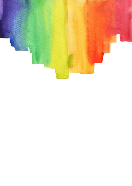 Abstract rainbow brush stroke watercolor hand painting on with background for decoration.