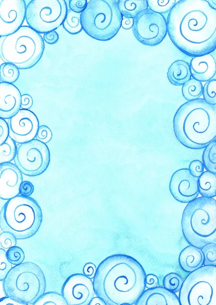Wolkenrand Und Blauer Himmel Aquarell Handmalerei Chinesischen Kunststil — Stockfoto