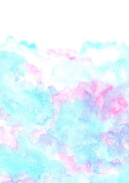 Abstrakcyjna Bajka Chmura Niebo Akwarela Ręka Malarstwo Tło Dla Dekoracji — Zdjęcie stockowe