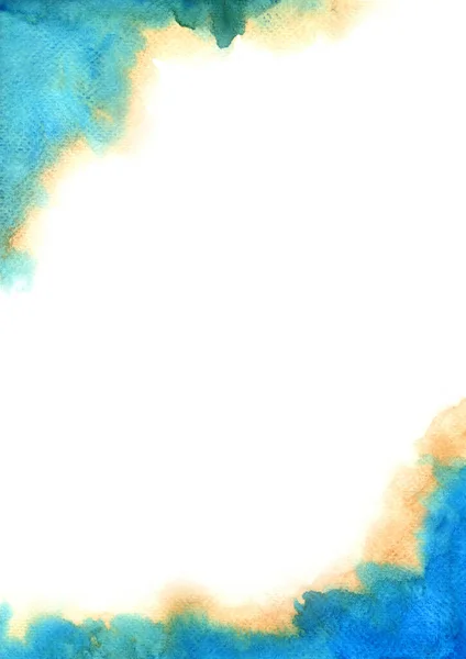 Fundo Aquarela Marrom Azul Abstrato Para Decoração Temporada Verão — Fotografia de Stock