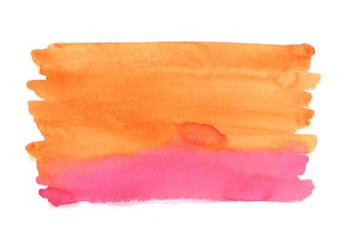 Soyut turuncu ve kırmızı suluboya fırça darbesi arka planı.