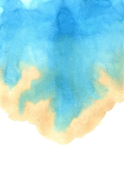 Abstract Brown Blue Watercolor Background Decoration Summer Season — Stock Photo, Image