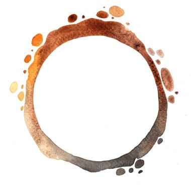 Soyut suluboya el boyası resim çalışması için daire şeklinde pankart.