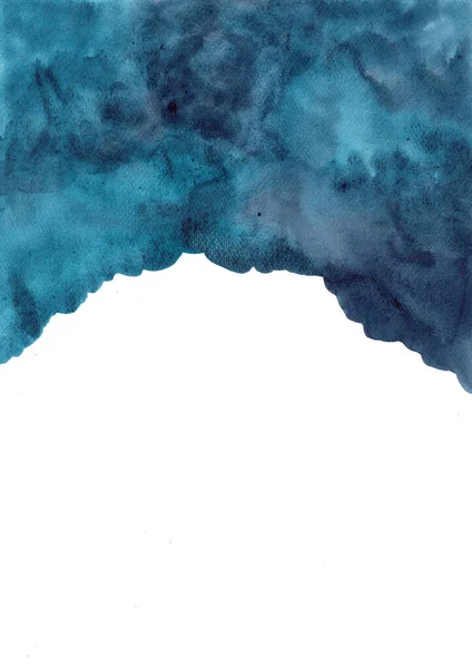 Streszczenie Głęboki Morski Niebieski Akwarela Ręka Malarstwo Tło Dla Dekoracji — Zdjęcie stockowe