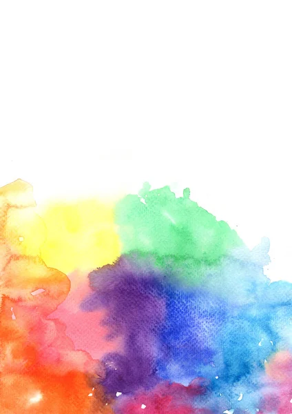 Kleurrijke Regenboog Aquarel Hand Schilderen Grunge Achtergrond Voor Decoratie Holi — Stockfoto