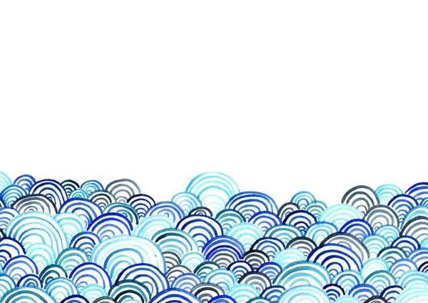 Abstrato Oceano Onda Aquarela Mão Pintura Fundo Para Decoração Verão — Fotografia de Stock
