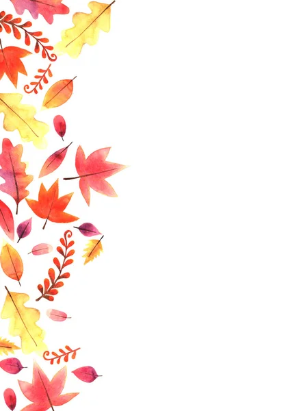 Zoete Kleur Herfst Bladeren Freme Aquarel Hand Schilderen Voor Decoratie — Stockfoto