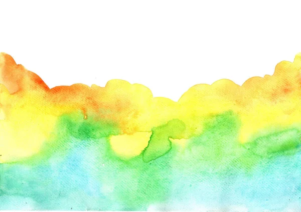 要旨夏休みイベントやLgbtアートワークの装飾のための夏の虹水彩画の背景 — ストック写真