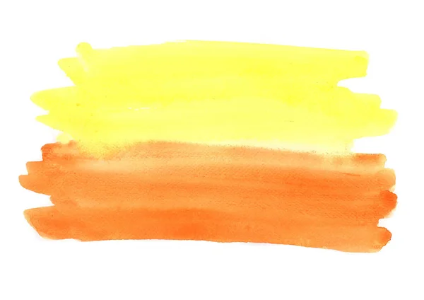 Abstrait Jaune Orange Aquarelle Peinture Pinceau Coup Fond — Photo