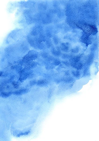 Αφηρημένη Μπλε Ακουαρέλα Χέρι Ζωγραφική Πλαίσιο Χαρτί — Φωτογραφία Αρχείου