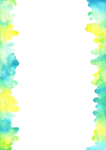 Abstrakter Gelber Blauer Und Grüner Aquarell Hintergrund Zur Dekoration Von — Stockfoto