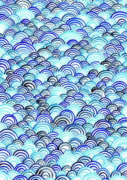 Абстрактна Океанічна Хвиля Акварельний Фарбування Рук Фон Прикраси Влітку — стокове фото