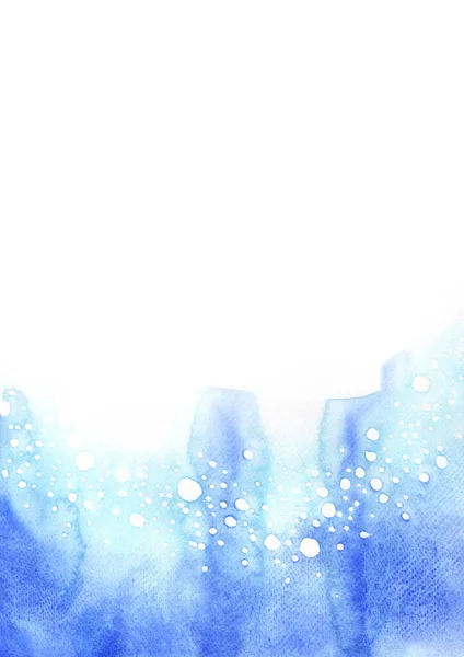 겨울에 장식을 프레임 수채화가 푸른색 손으로 — 스톡 사진