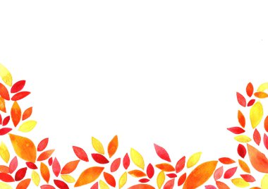 Sonbahar, Şükran Günü festivalinde dekorasyon için suluboya çerçeve bırakıyor