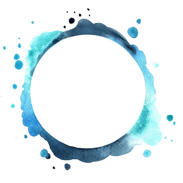 Abstract watercolor hand painting banner outer of circle shape for decoration artwork.