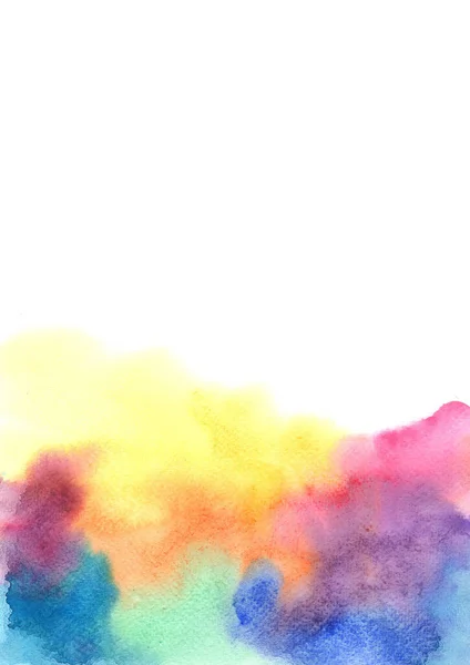 Färgglada Regnbåge Akvarell Handmålning Grunge Bakgrund För Dekoration Holi Festival — Stockfoto