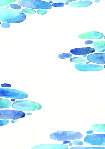 Surface Water Watercolor Hand Painting Background — Stock Photo, Image