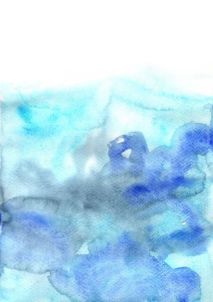 Abstrait Frais Bleu Indigo Aquarelle Peinture Main Fond — Photo