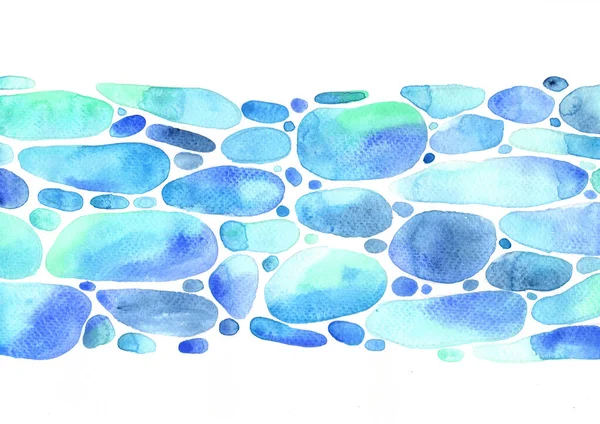 Surface Water Watercolor Hand Painting Background — Stock Photo, Image