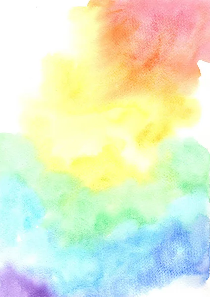 Kleurrijke Regenboog Aquarel Hand Schilderen Grunge Achtergrond Voor Decoratie Holi — Stockfoto