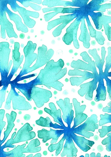 Blaue Marine Korallen Rahmen Aquarell Handmalerei Zur Dekoration Auf Sommer — Stockfoto